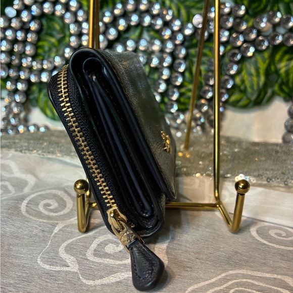 Coach Dark Blue Leather Wallet with Gold Accents - Picture 9 of 9